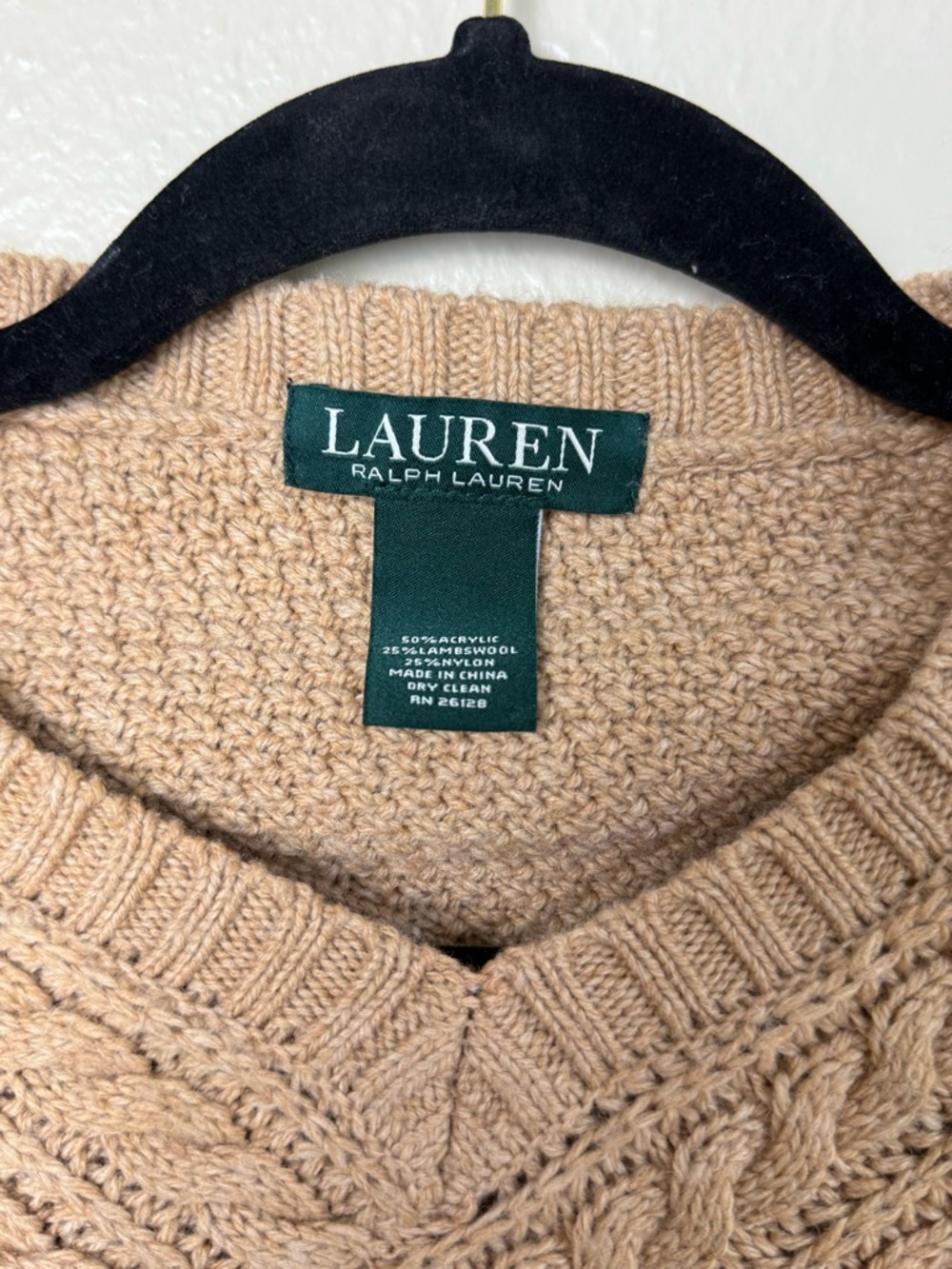 Women's Ralph Lauren Cable Knit Lambs Wool Poncho, Cape - Picture 5 of 5